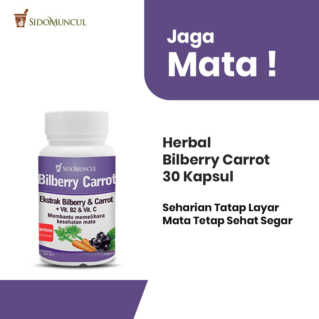 Sido Muncul Herbal Bilberry Carrot 30 Kapsul - Mata Sehat Segar